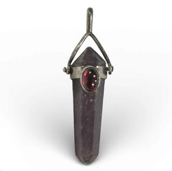 Vintage 925 Sterling Silver Amethyst & Ruby Pendant – Artisan Crystal Jewelry