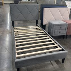 Twinn Size Grey Velvet With Ortho Matres!!!!