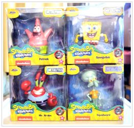 SPONGEBOB 4PC DIE CAST 2.5" FIGURES SET