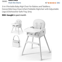 BRAND NEW!! 3-in-1 Portable Baby High Chair for Babies and Toddlers 