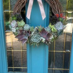 14” Springtime Living Succulent Wreath