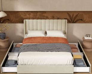 Queen size upholstered bed (Mattress NOT included)
