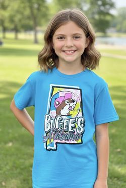 Buc-ees Alabama State Graphic Tee Medium Blue Collectors T Shirt