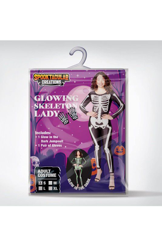 Skeleton Glow In The Dark Jumpsuit Costume 