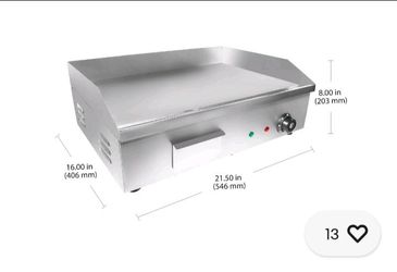 21" commercial grade countertop electric griddle.