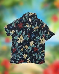 Koala Men’s Size Large Hawaiian Tropical Floral Button-Up Shirt Short Sleeve