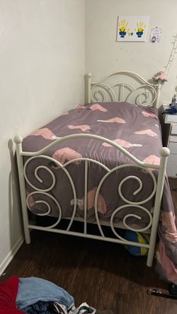 Twin  Frame, Bed, White