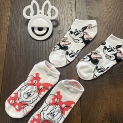 Minnie Mouse Light Up Clip And Womans Socks 