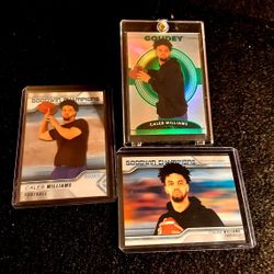 Caleb Williams 3 Card Rookie Lot Upper Deck Goodwin Champions And A Goudy Rainbow Green NFL