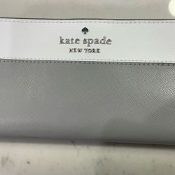  Kate Spade Staci Colorblock Large Slim Bifold Wallet In Nimbus Grey.  Flawless 