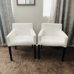 Two White Chairs Dinning Living Room Reading Chairs IKEA Great Deal