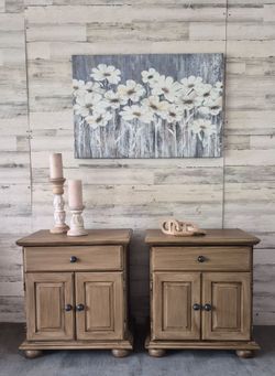 Refinished Set of Pottery Barn Style Nightstands