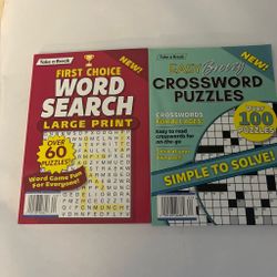 Take a Break Word Search & Crossword Puzzle Books Set