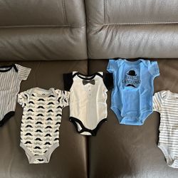 Hudson Baby 5 pack Perfect Gentleman Tuxedo Mustache Cotton Bodysuit Onesies