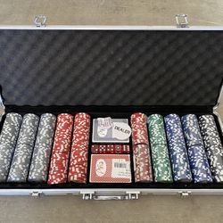 Clay Real Poker Chips With Denominations 