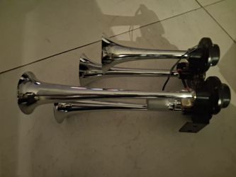 Chrome Dual Trumpet Air Horn Set