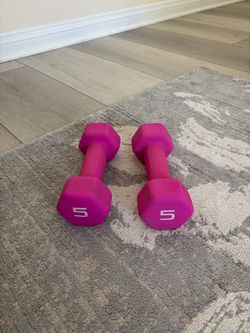 5 lb Neoprene Hex Dumbbells Pair