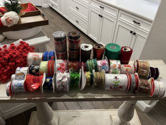 35 Rolls Of Christmas Ribbon - $2-$3 Each Roll