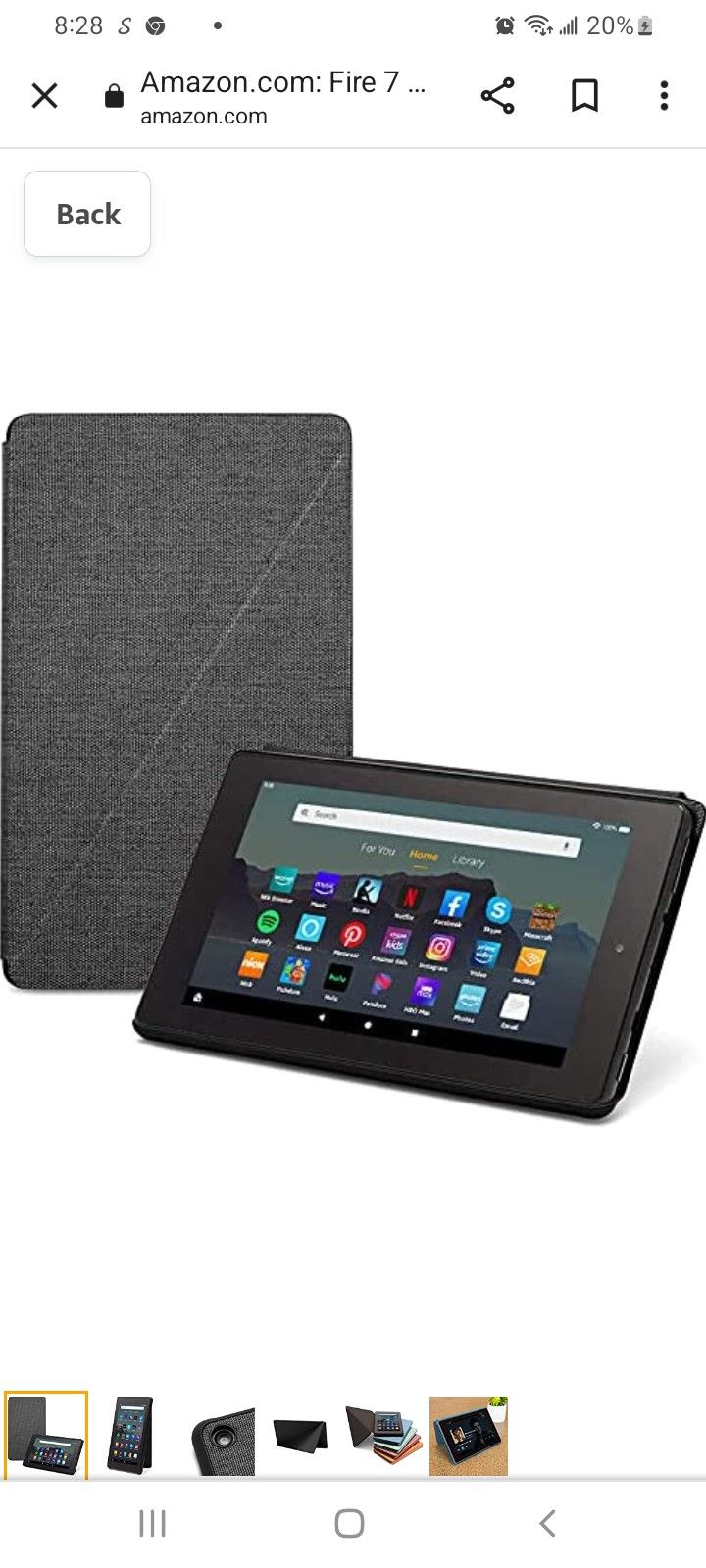Fire 7 Tablet Case (Compatible with 9th Generation, 2019 Release), Charcoal Black