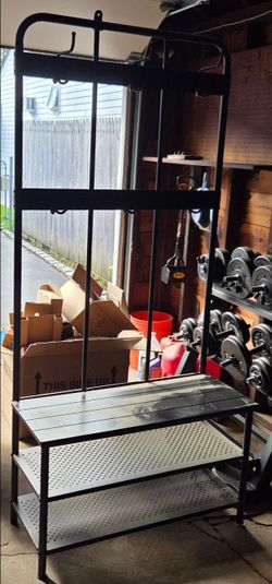 Coat rack/ shoe organization