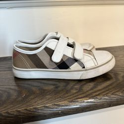 Burberry Kids' Checkered Velcro Sneakers 33