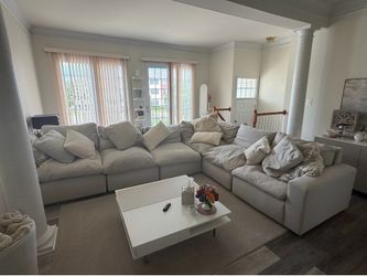 Cream Sectional Couch - Ashley’s Furniture (with added sections)