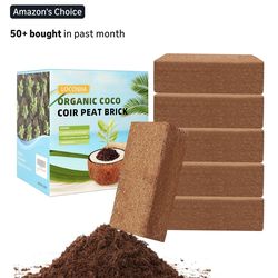Coco Coir 100% Peat Moss Bricks, 6 pack. Each brick 1.27 lbs.