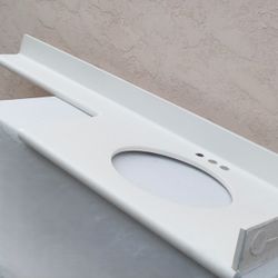 Vanity Countertop (34"x 22.5") & Extension (30"x 5.5") over Toilet