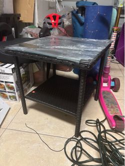 Patio glass table