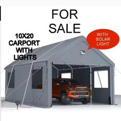 10' x 20' Heavy Duty Carport with Roll-up Visual Windows, Reinforced Party Tent with Removable Sidewalls & Doors for Parties, Wedding, Outdoor Events,