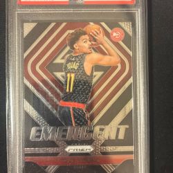 Trae Young Emergent Prizm Rookie PSA 9 