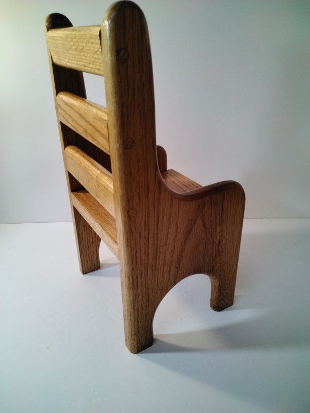 A Oak Doll Chair Made Really Well . Look At Size.