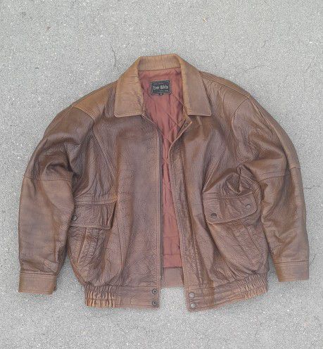 Vintage Brown Leather Jacket - Leather Fashion Ever White Korea House Motorcycle Bomer Jacket