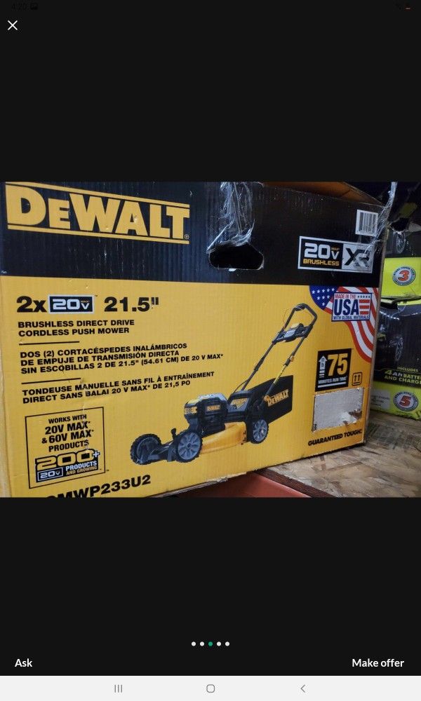 DEWALT 20V MAX XR BRUSHLEES LAWN MOWER TOOL ONLY BRAND NEW