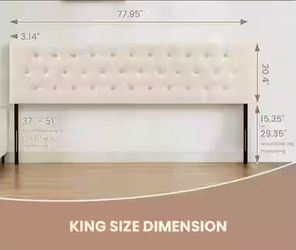 King Size Headboard tufted beige New