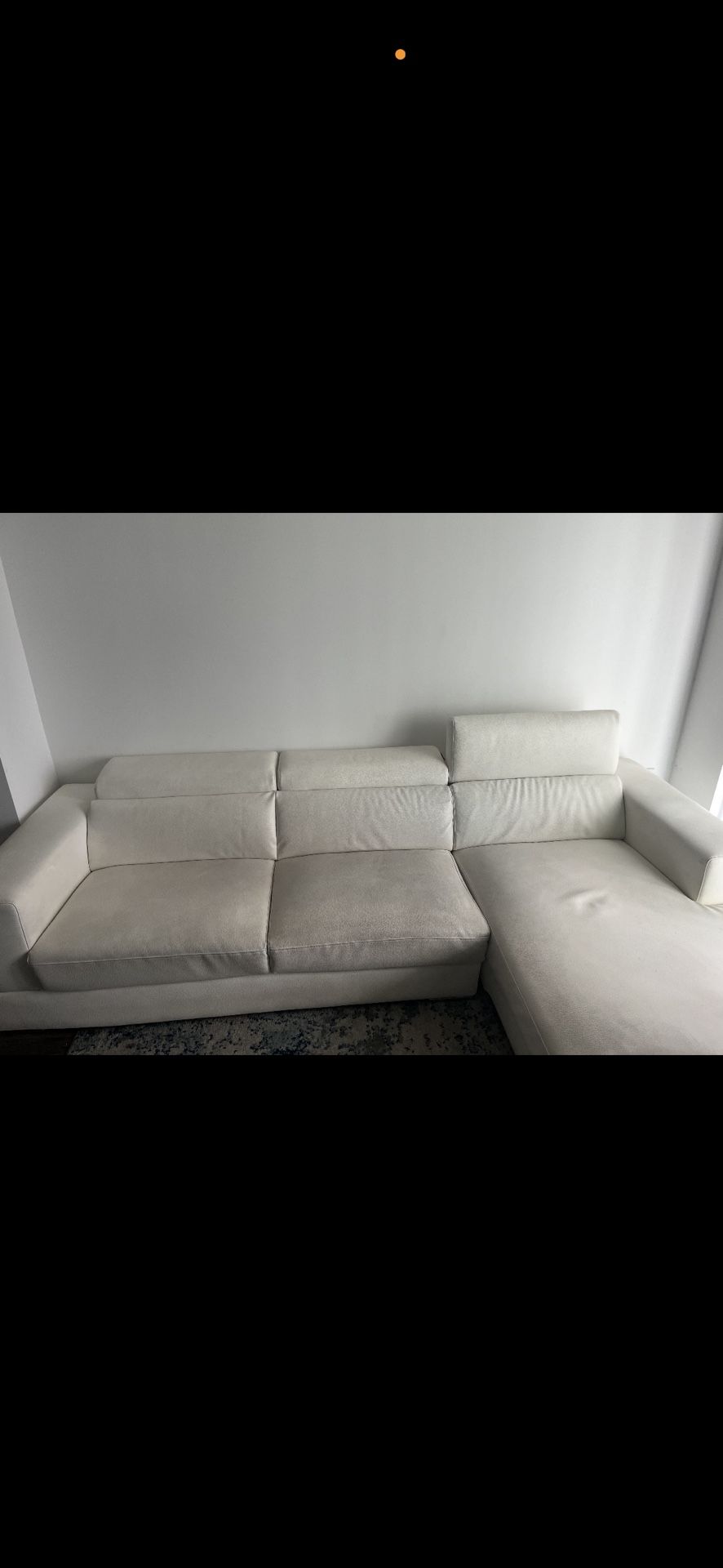 White Leather Sectional Couch