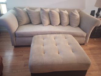 Feather Couch With Oversized Ottoman
