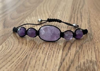 Natural Charged Amethyst Adjustable Bracelet (known: Protection,master Healer,Remove Negativity,Calm Emotions)