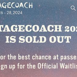 4 STAGECOACH TICKETS AVAILABLE