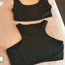 Black Crop Tops Plus Size