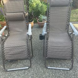 Pending - Set of 2 Mesh Zero Gravity Lounge Chair Recliners
