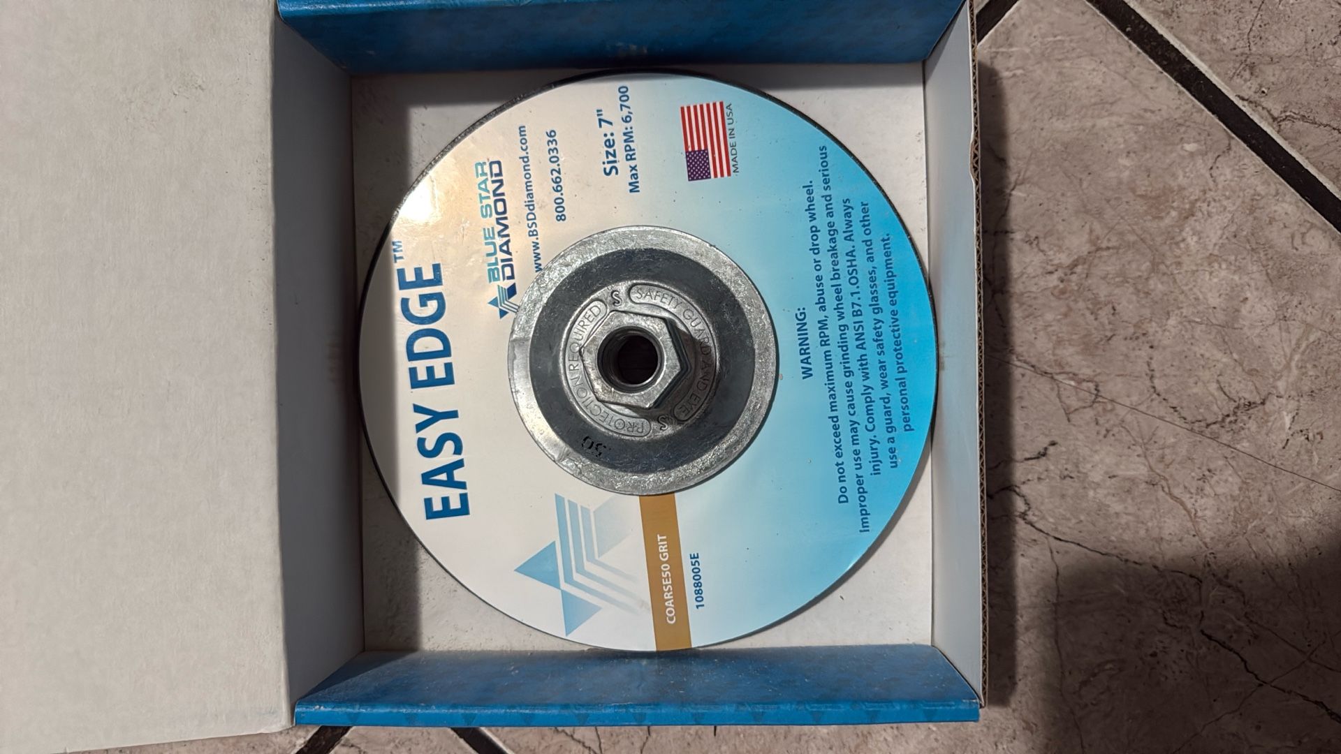 50 Grit 7 inch Cup Wheel. Polished Concrete