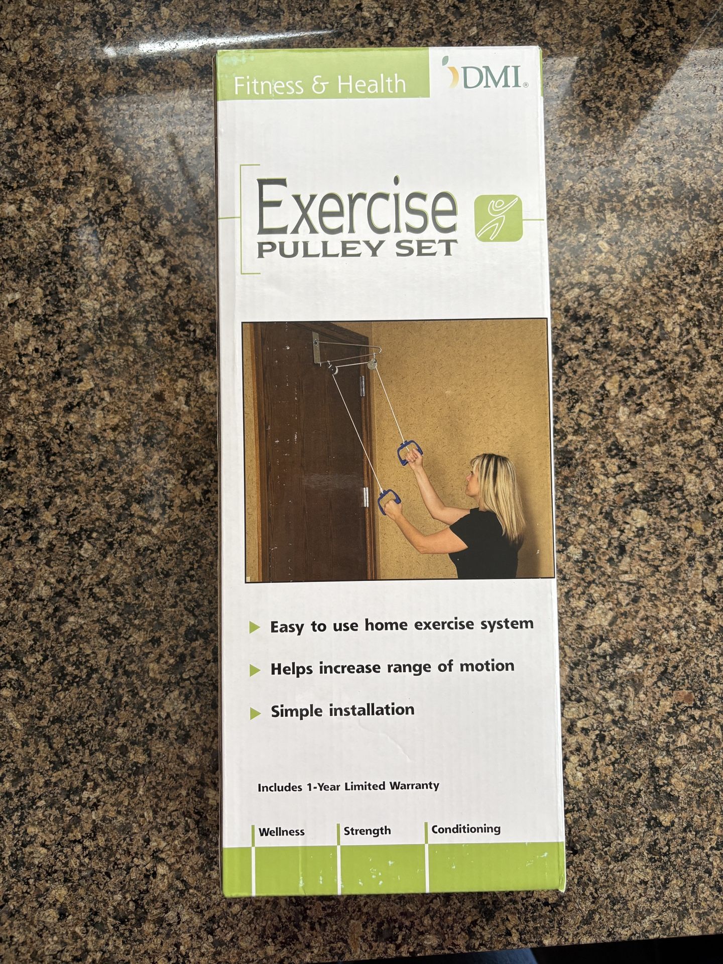 NEW IN BOX DMI Exercise Pulley Set Over the Door Arm and Shoulder Exercises