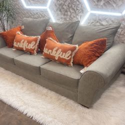 Grey Couch New Pillows Included