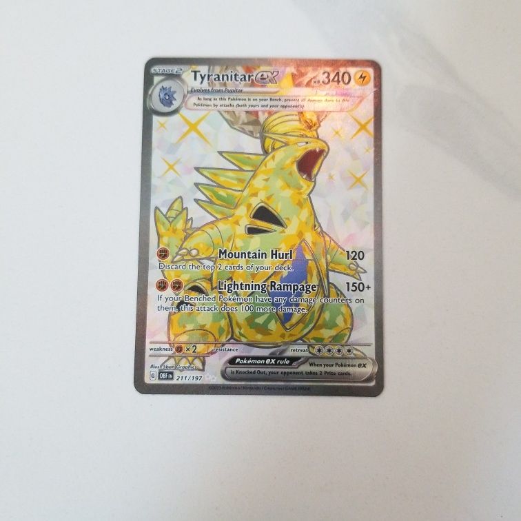 211 197 pokemon card Tyranitar ex 211 /197 Obsidian Flames Pokemon Tcg for Sale in Fountain  Valley, CA
