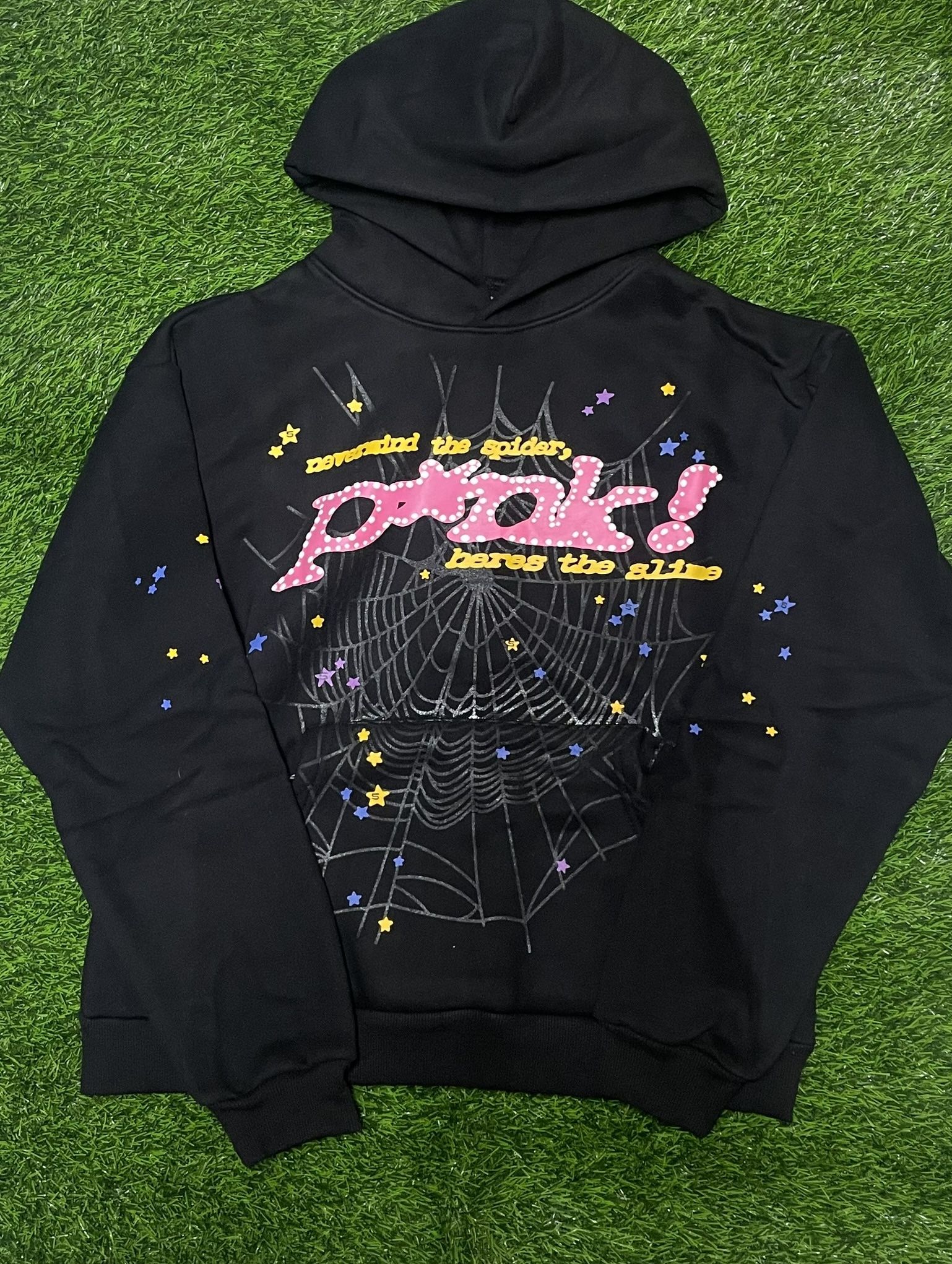 Sp5der Pink Black Hoodie