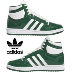 Size 11.5- Mens Adidas OG Top Ten Dark Green Patent Leather