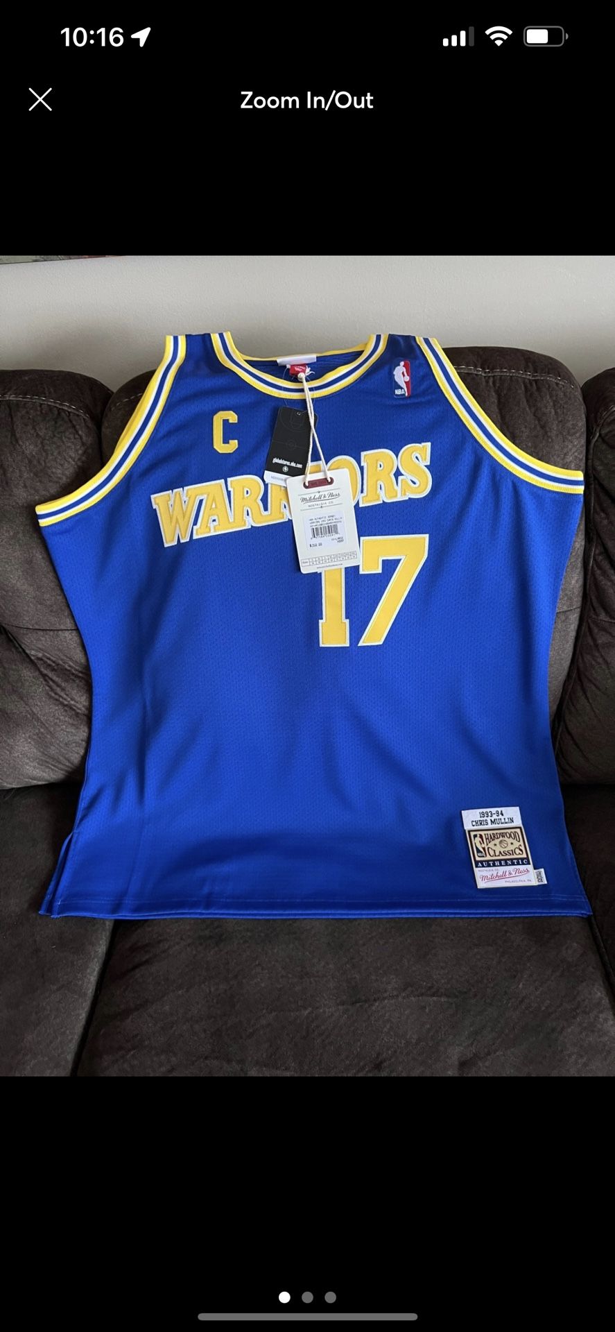 Chris Mullin Authentic 93 94 Golden State Warriors Jersey XXL New With Tags as shown.