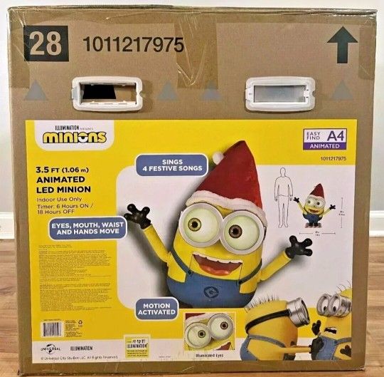 Universal 3.5 Ft Animated LED Holiday Minion Christmas