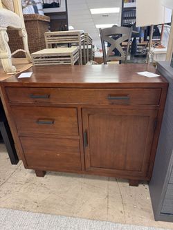 Brown Wood Dresser Cabinet with Drawers